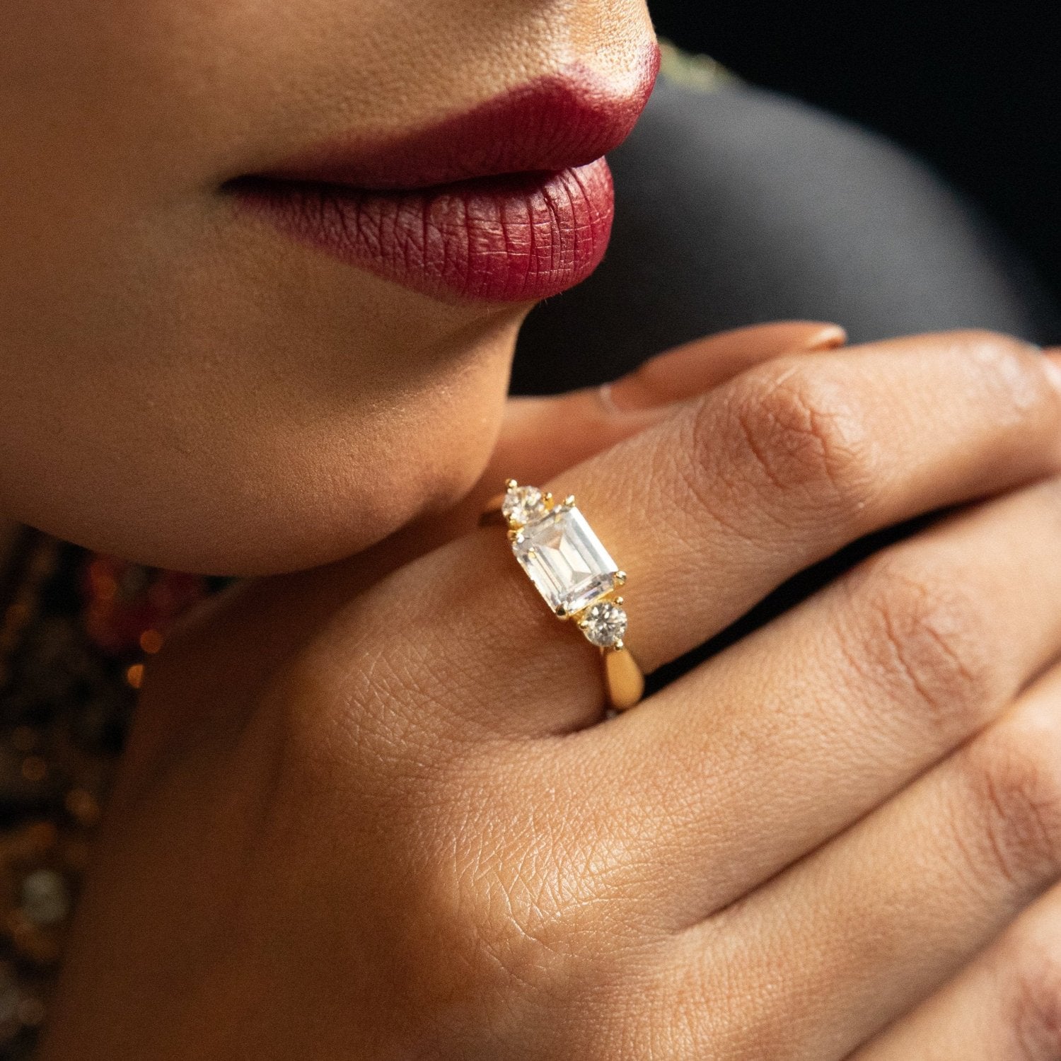 Aure CZ Gold Plated Silver Ring