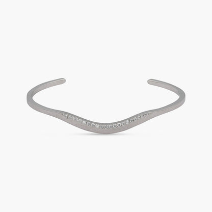 Waves of Elegance CZ Silver Bracelet