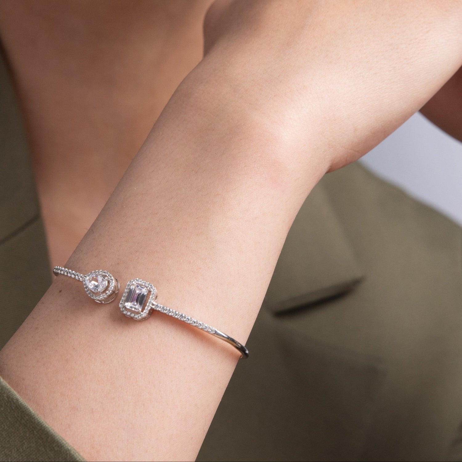 Radiant Elegance CZ Silver Bracelet