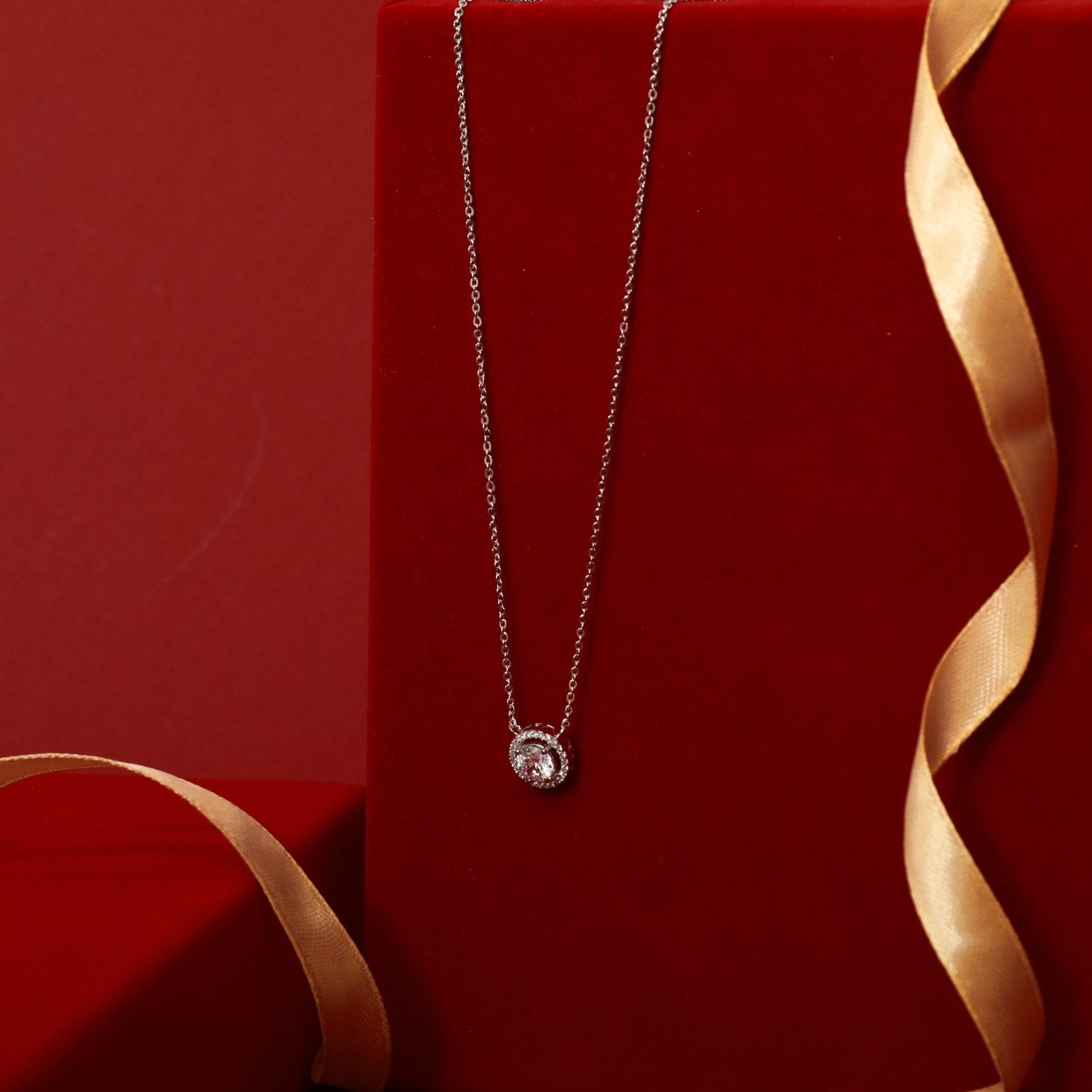 Essence CZ Silver Pendant Necklace