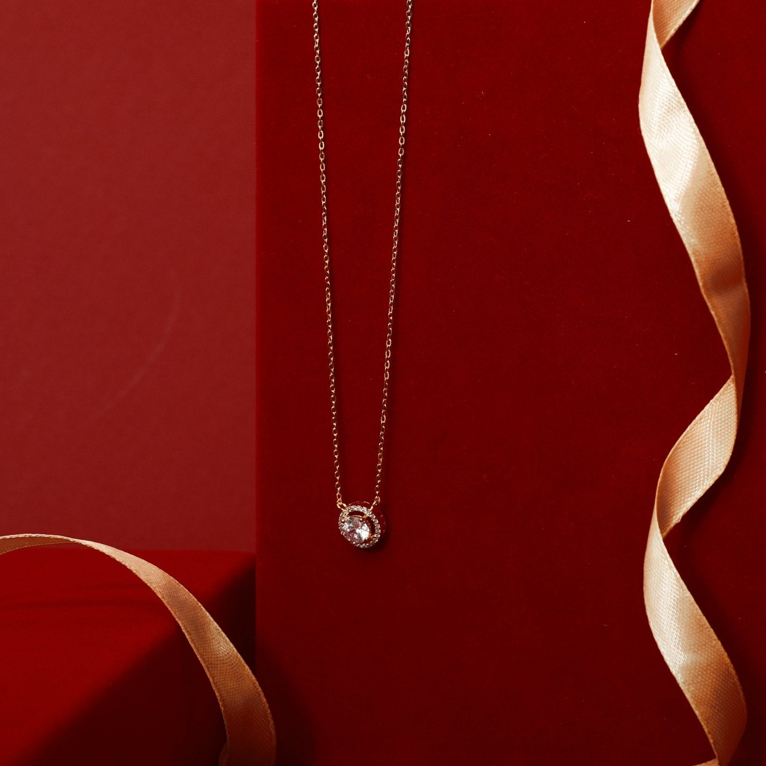 Essence Gold Plated CZ Silver Pendant Necklace