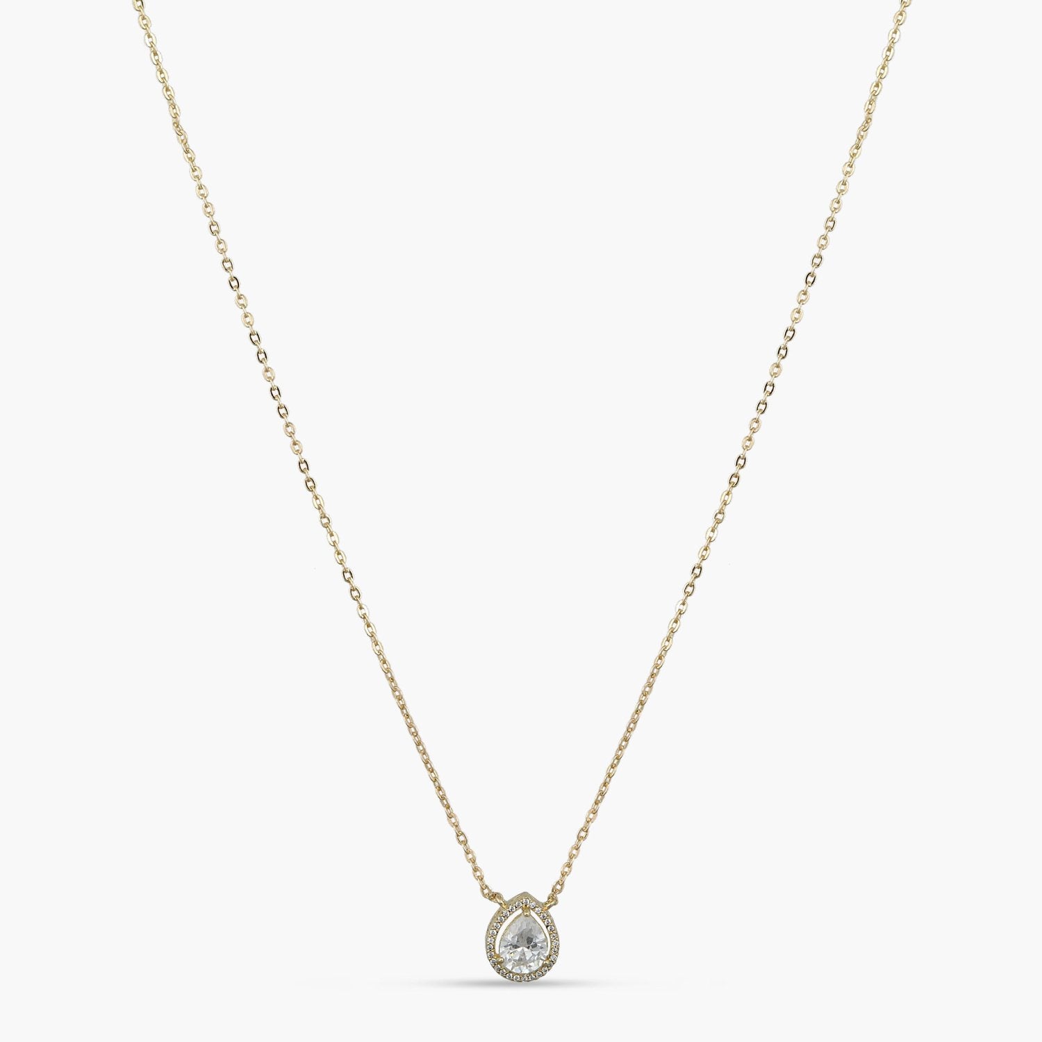 Harmony Gold Plated CZ Silver Pendant Necklace