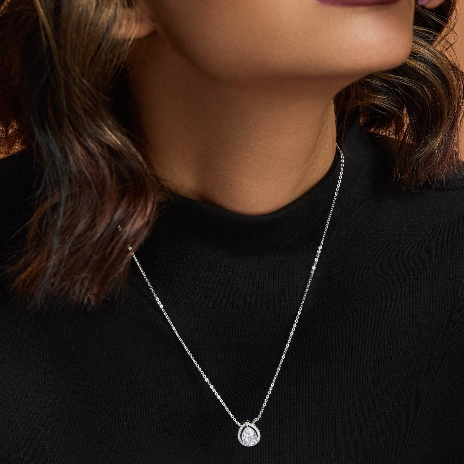 Harmony CZ Silver Pendant Necklace