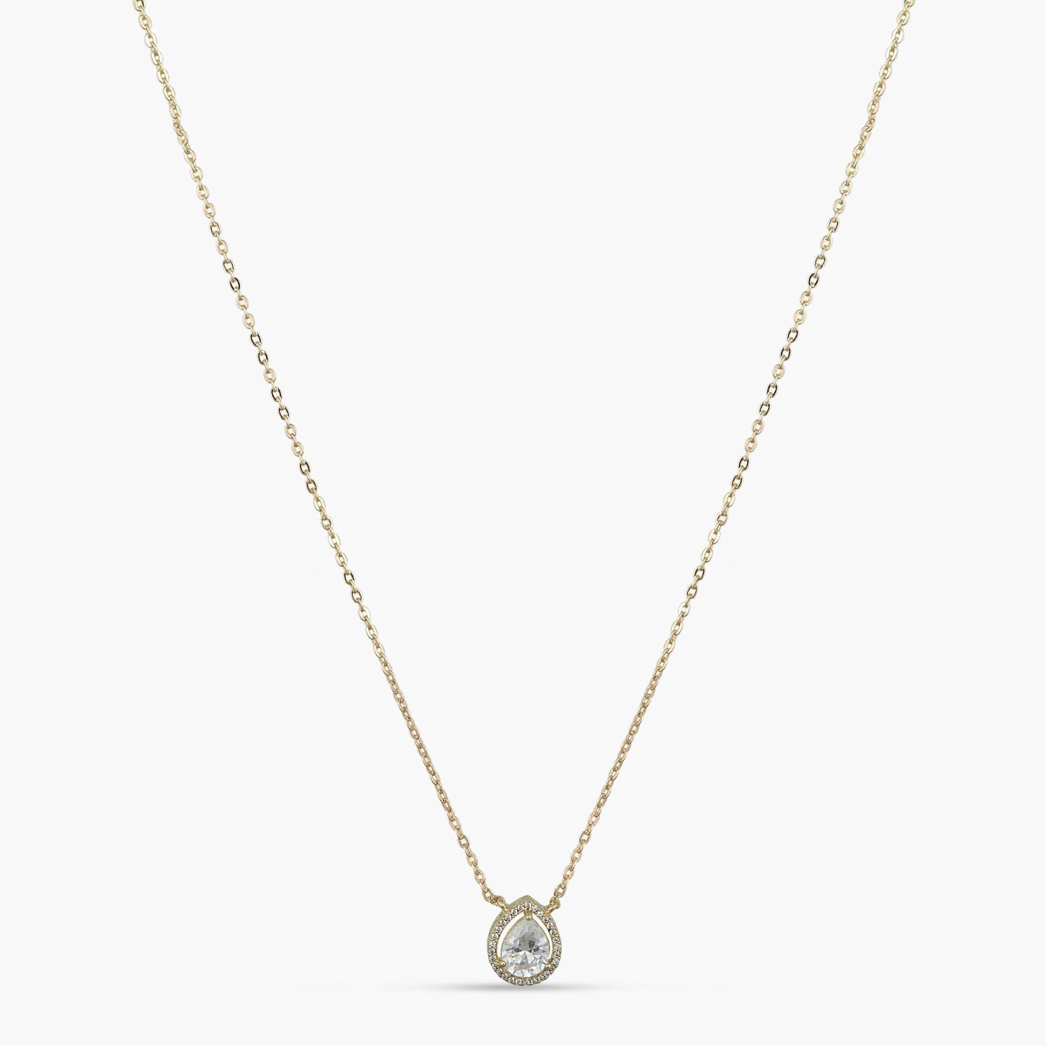 Harmony Gold Plated CZ Silver Pendant Necklace