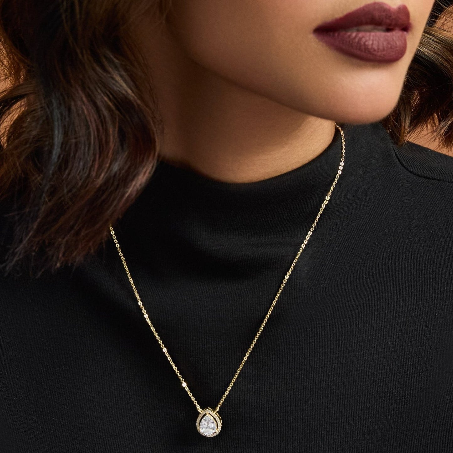 Harmony Gold Plated CZ Silver Pendant Necklace