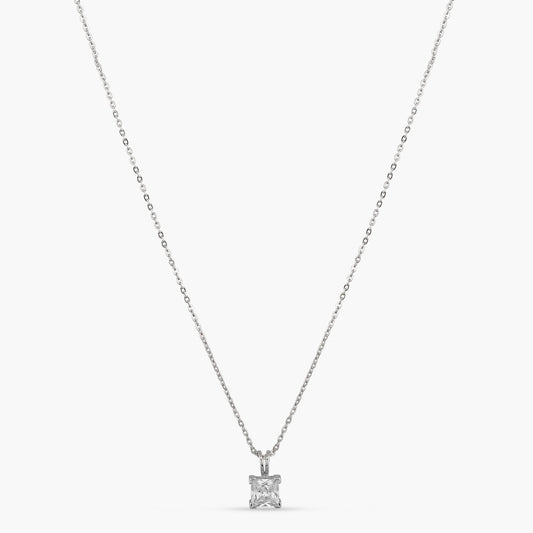 Luxe CZ Silver Pendant Necklace