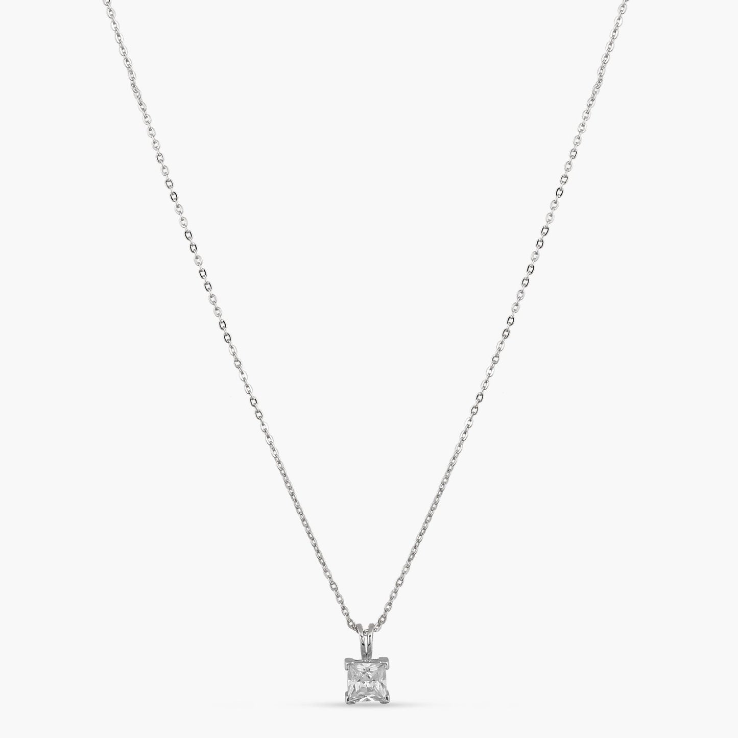 Luxe CZ Silver Pendant Necklace