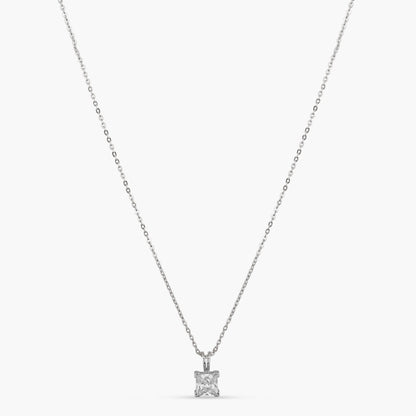 Luxe CZ Silver Pendant Necklace