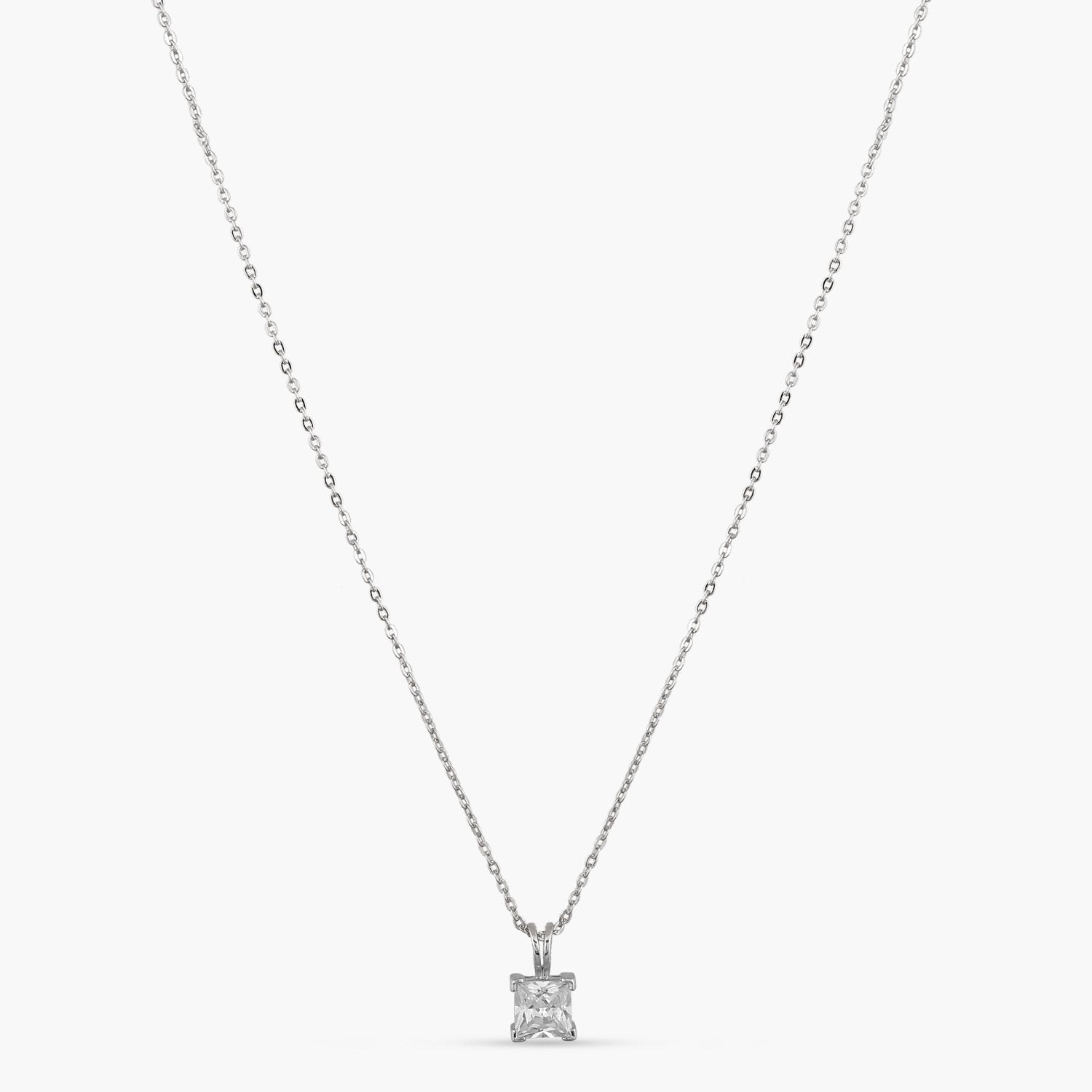 Luxe CZ Silver Pendant Necklace