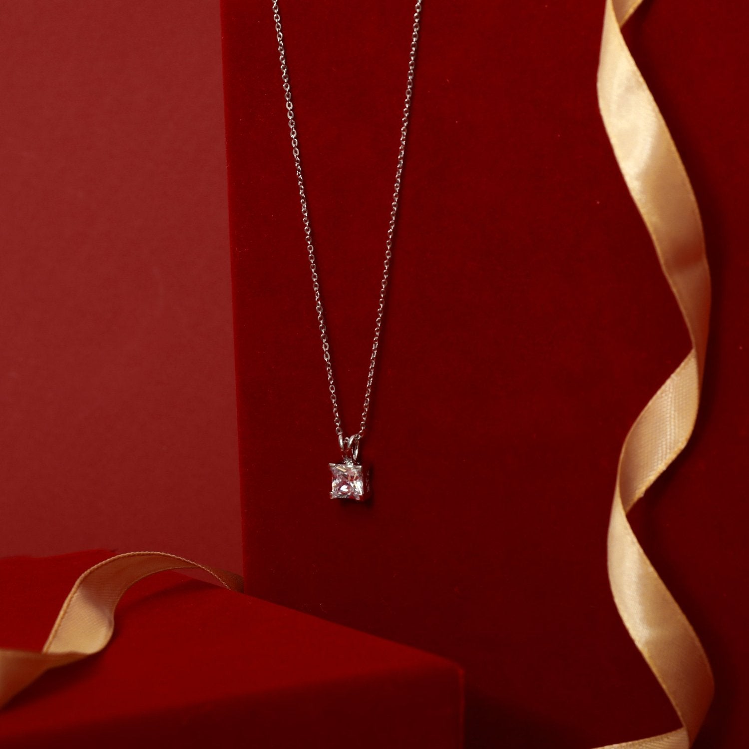 Luxe CZ Silver Pendant Necklace