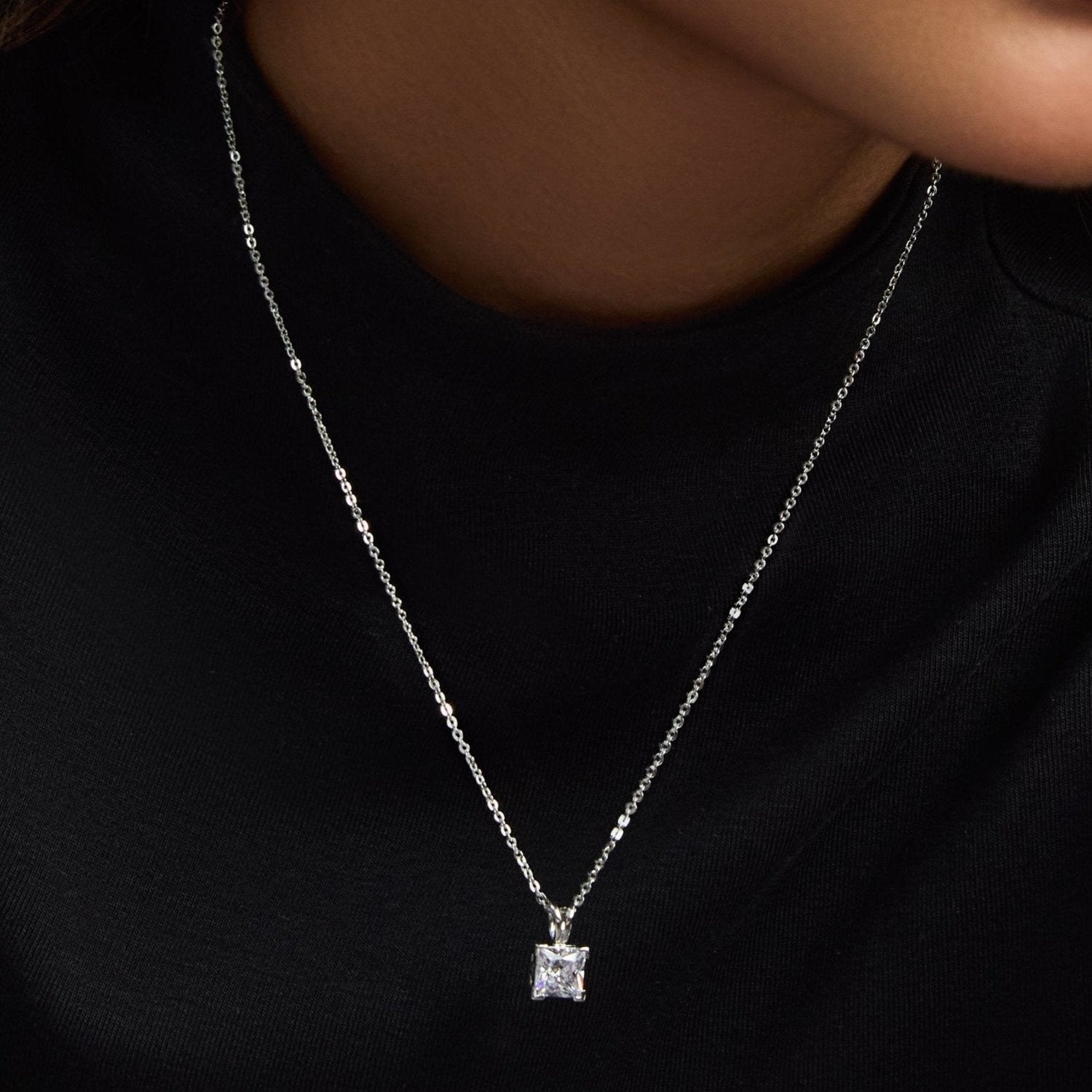 Luxe CZ Silver Pendant Necklace