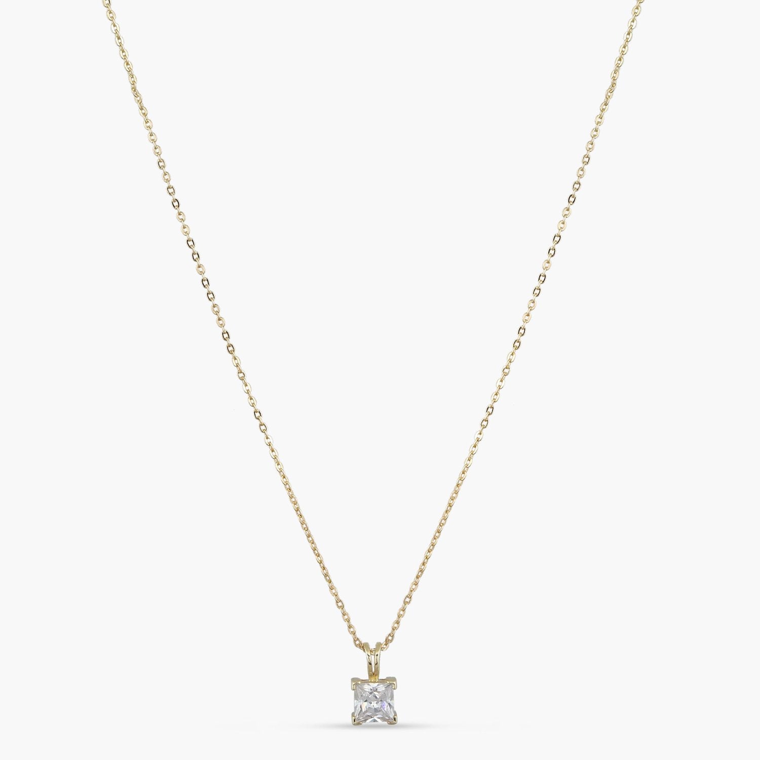 Luxe Gold Plated CZ Silver Pendant Necklace