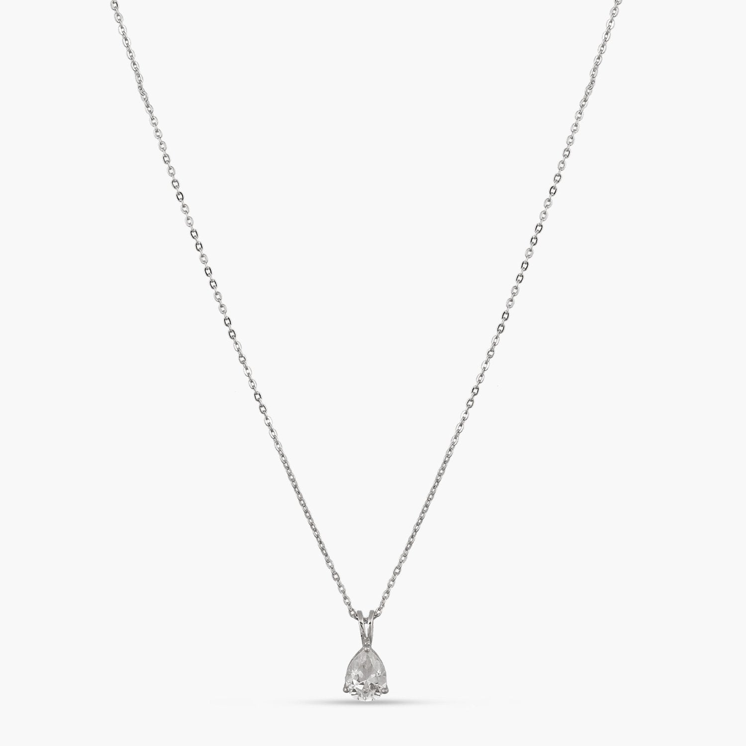 Eternal Glow CZ Silver Pendant Necklace