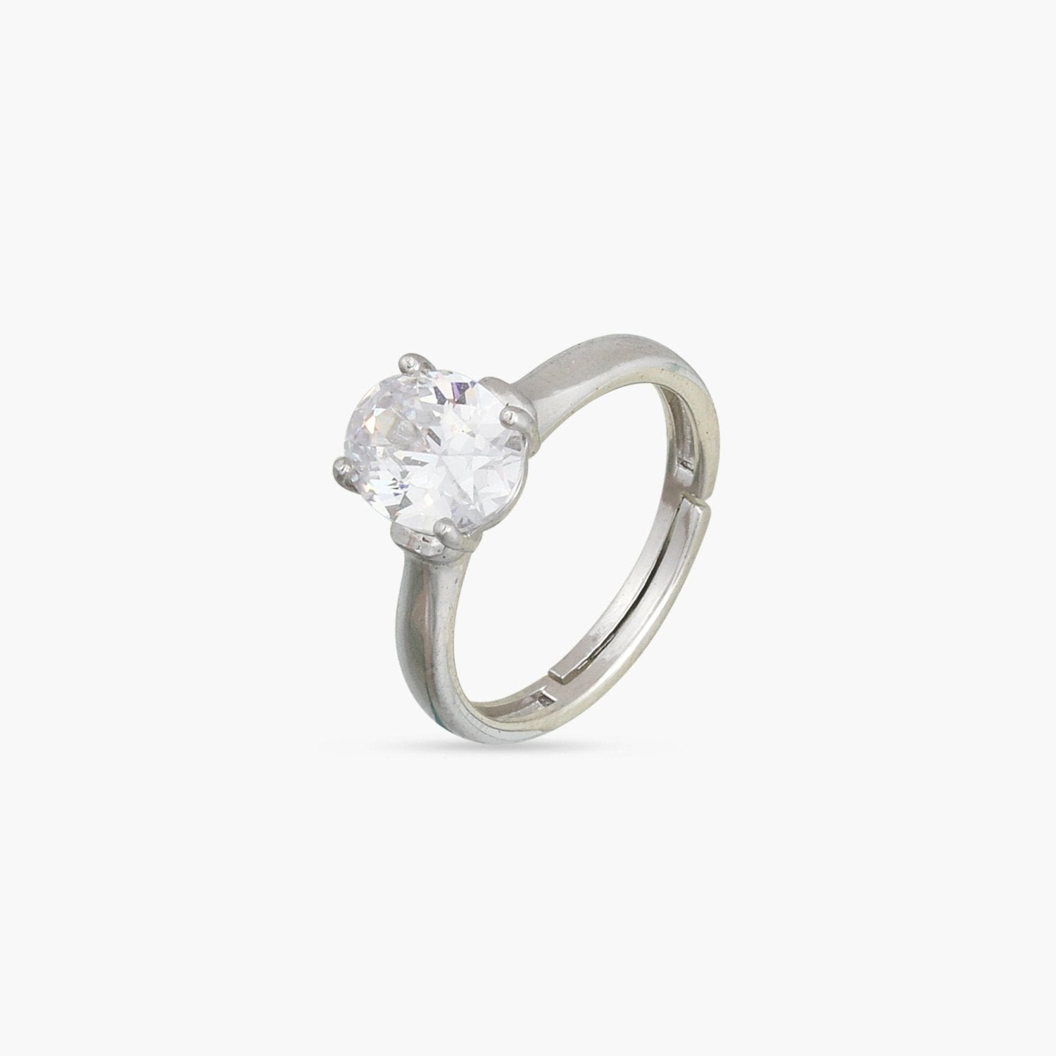 Aurora Solitaire CZ Silver Ring