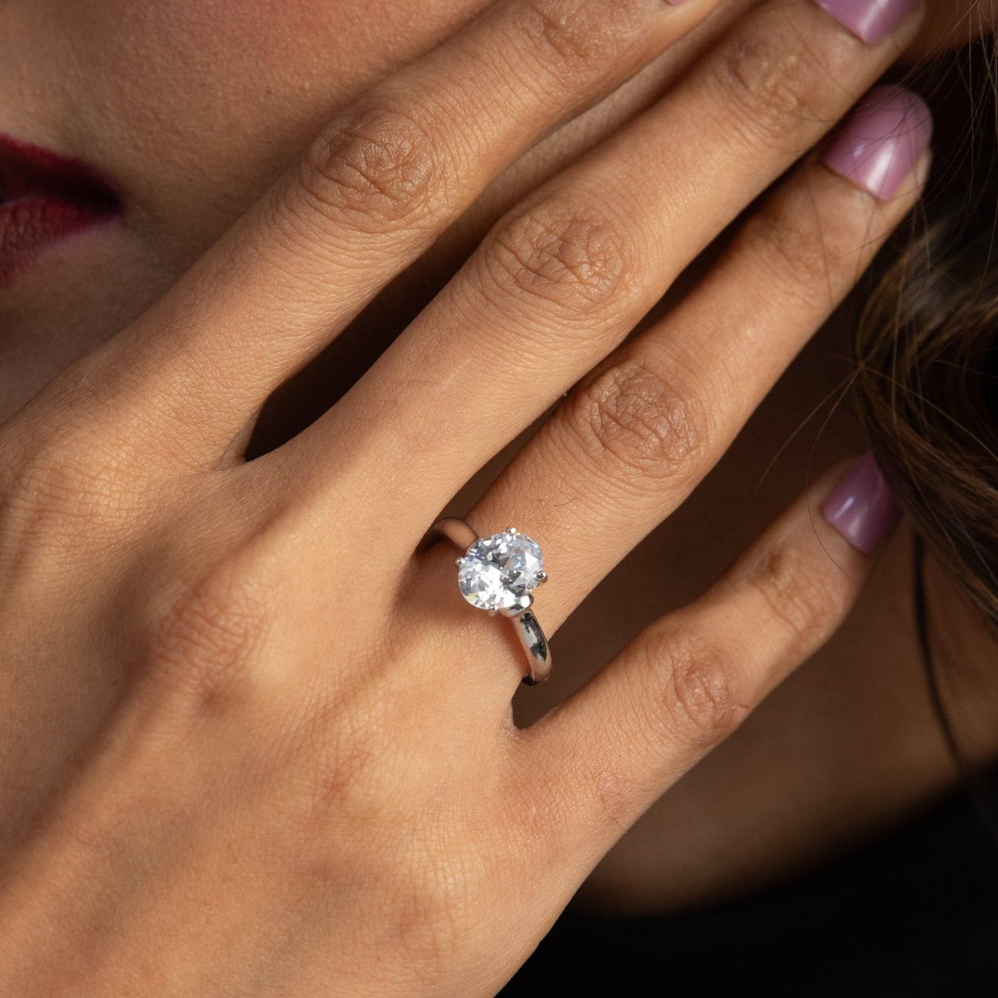 Aurora Solitaire CZ Silver Ring