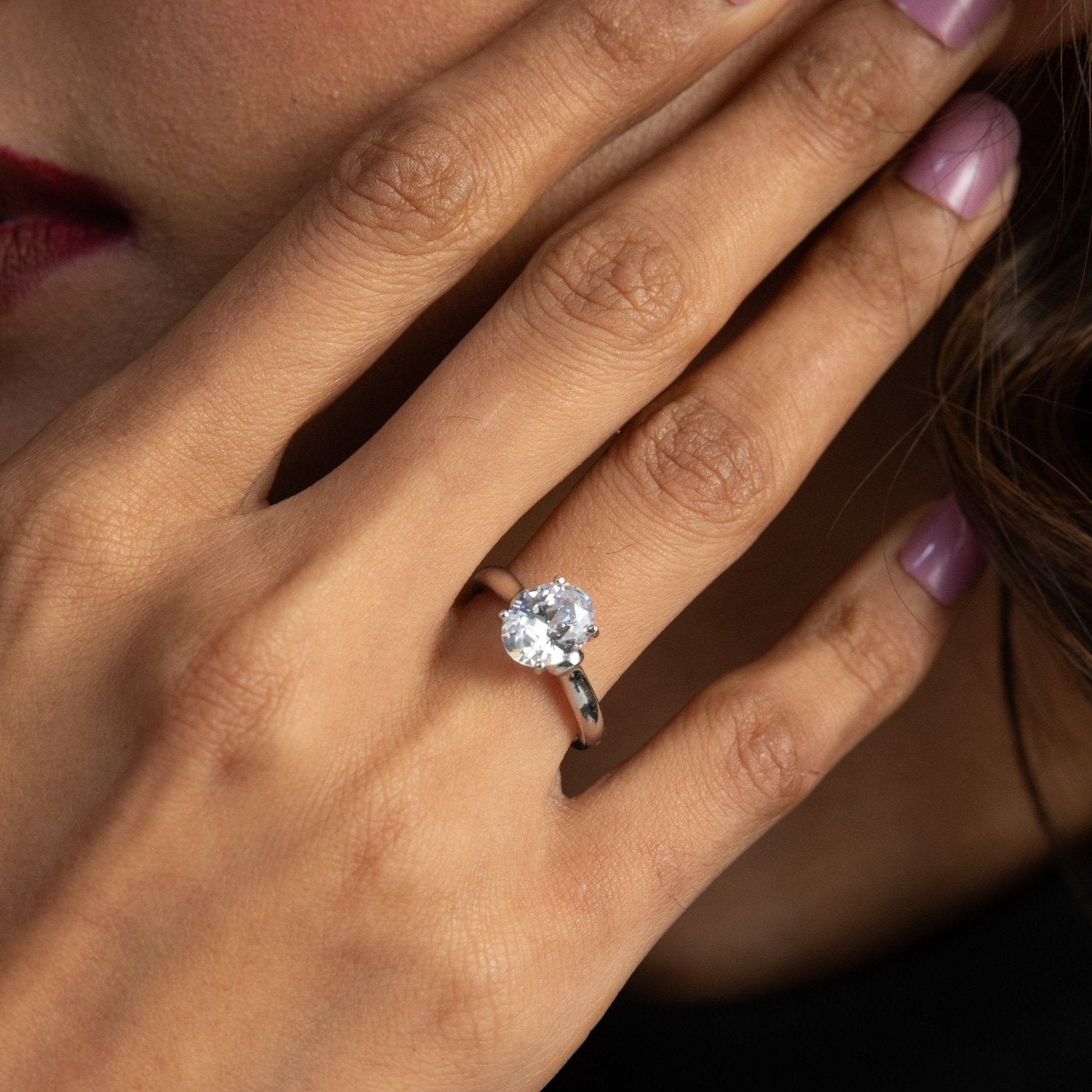 Aurora Solitaire CZ Silver Ring