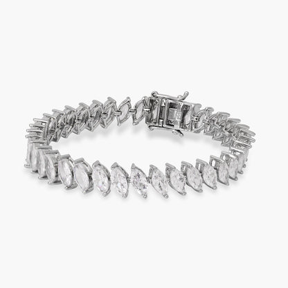 Marquis Radiance CZ Silver Tennis Bracelet