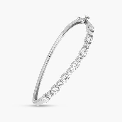 Waveform CZ Silver Cuff Bracelet