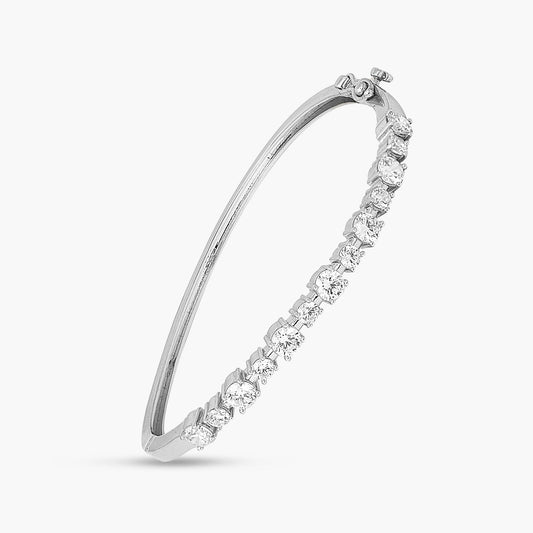 Waveform CZ Silver Cuff Bracelet
