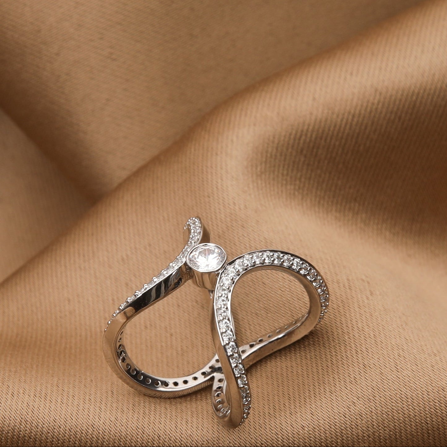 Aurora Cocktail Silver Ring