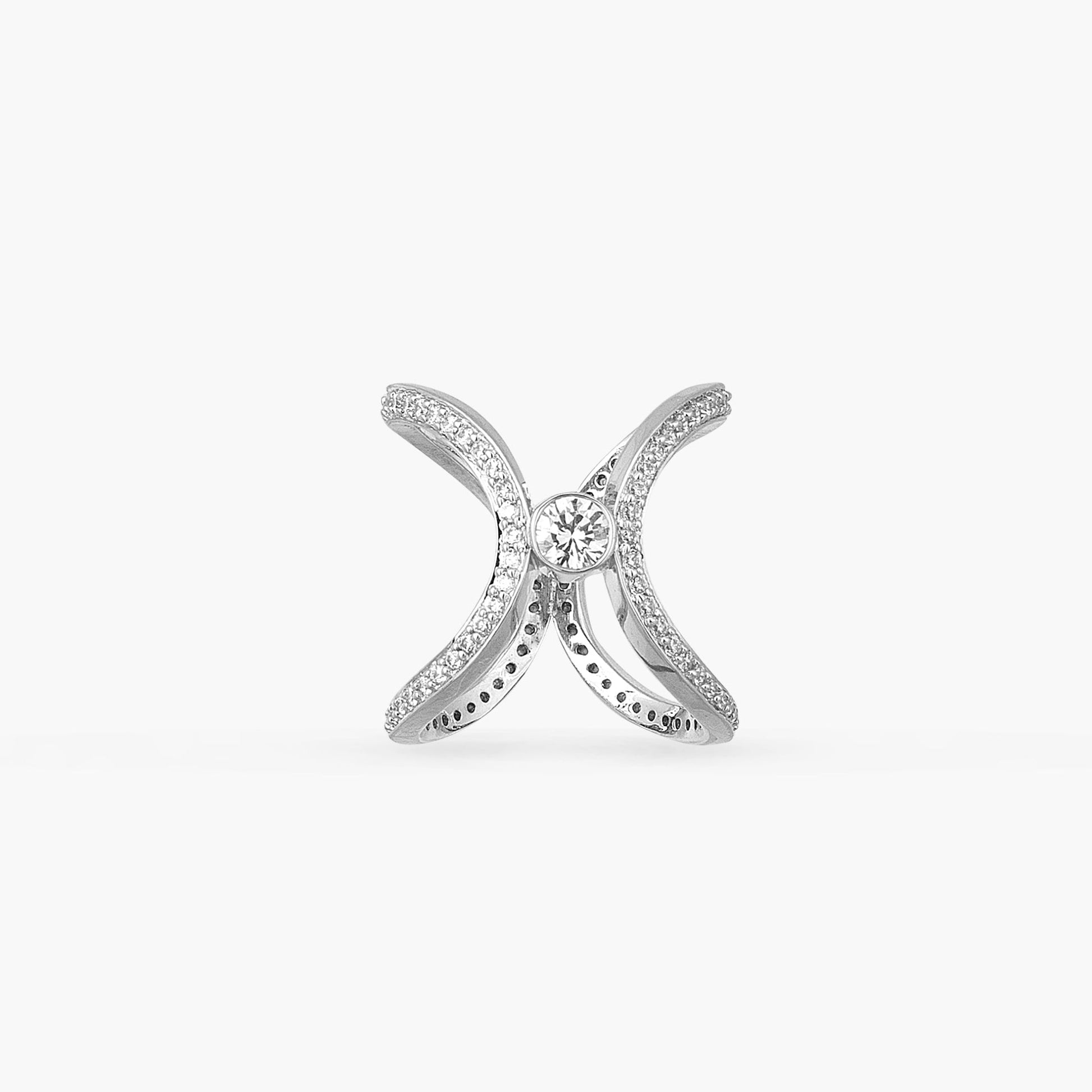 Aurora Cocktail Silver Two Way Ring