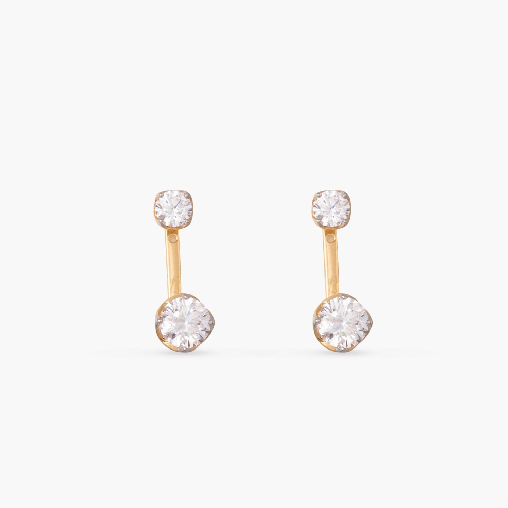 Gleam CZ Silver Jacket Earrings