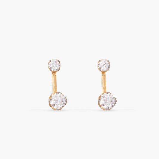 Gleam CZ Silver Jacket Earrings