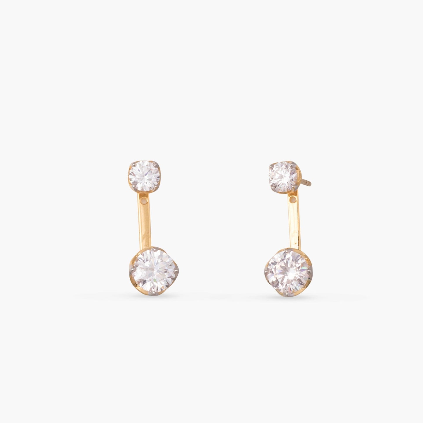 Gleam CZ Silver Jacket Earrings