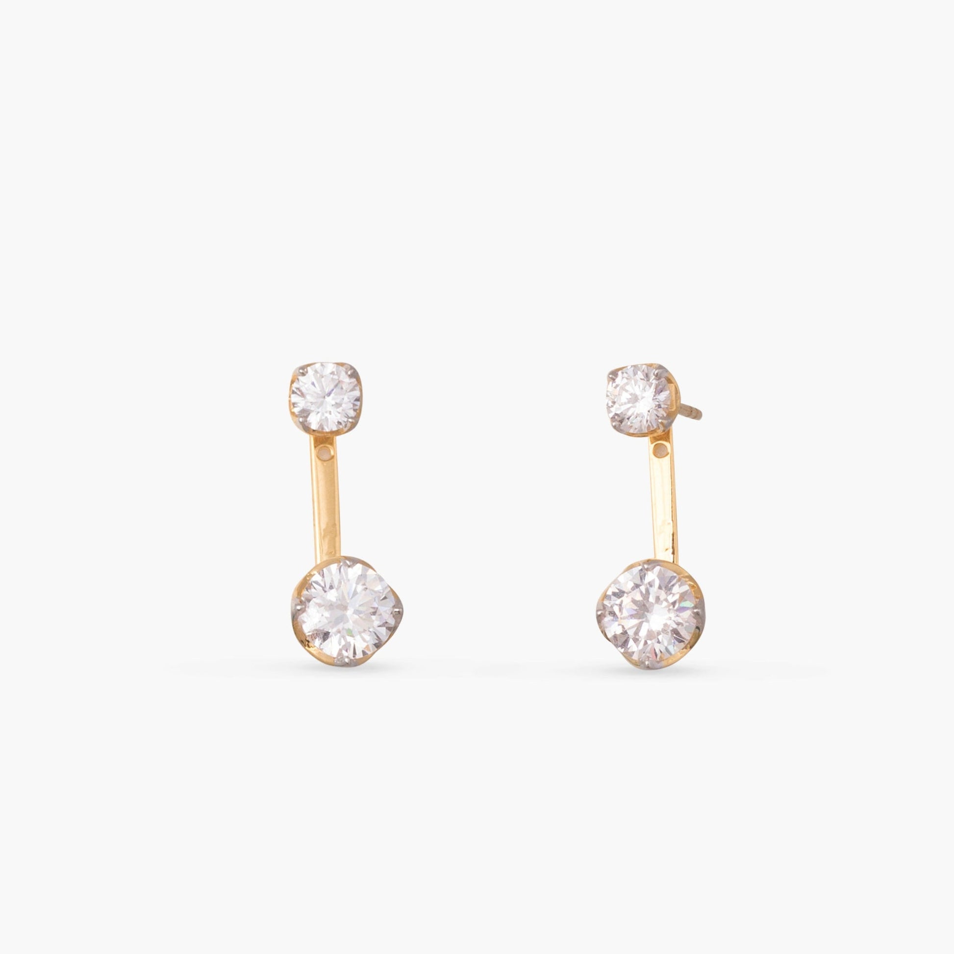 Gleam CZ Silver Jacket Earrings