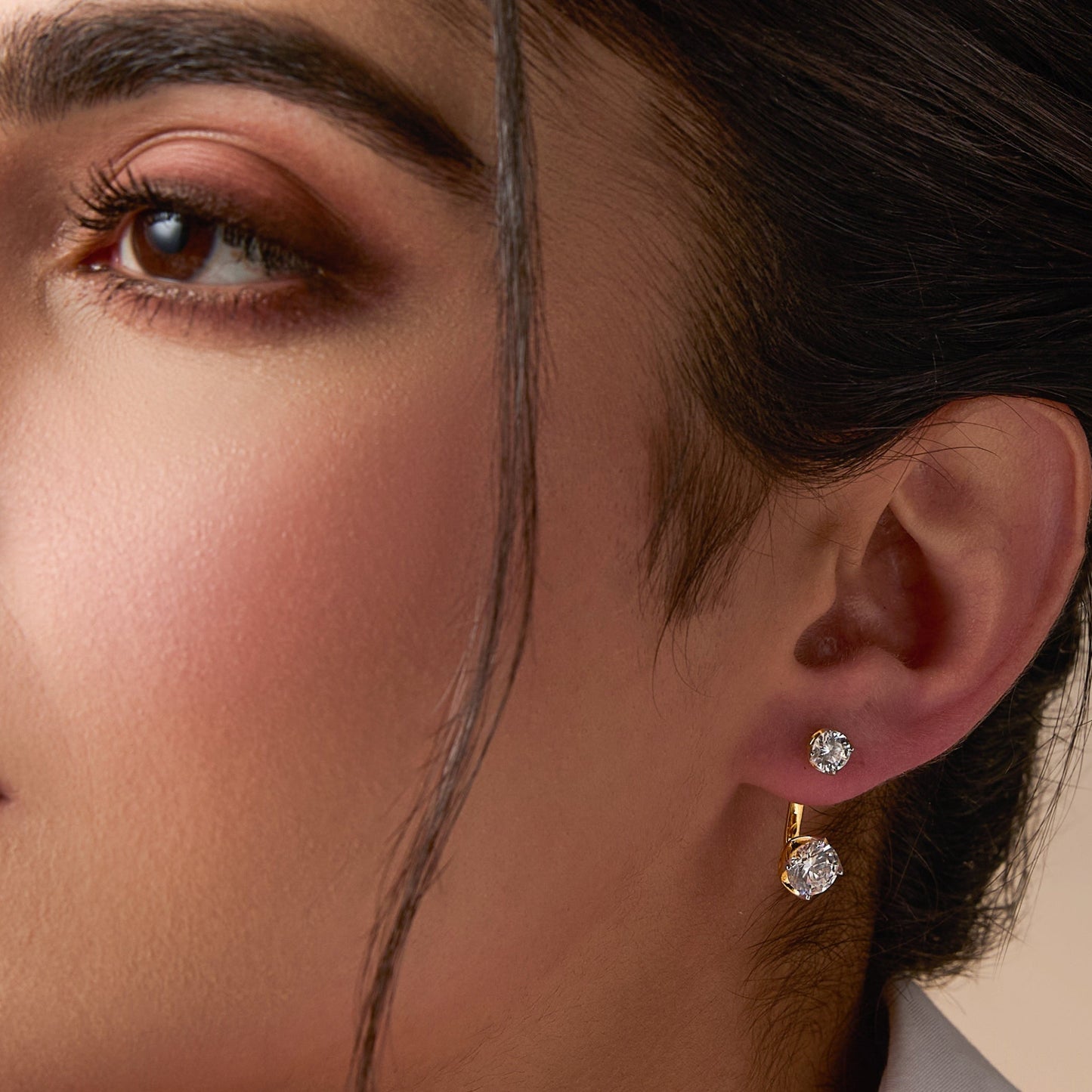 Gleam CZ Silver Jacket Earrings