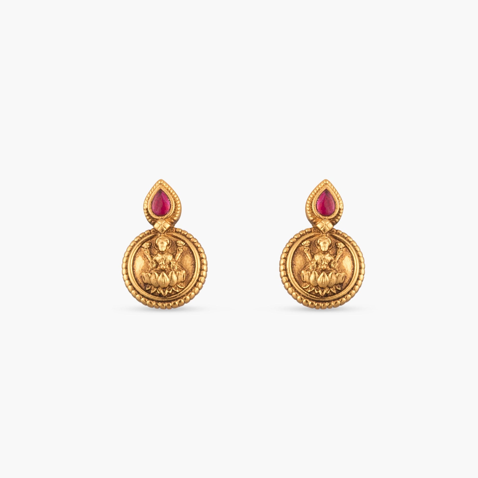 Reeva Coin Silver Stud Earrings