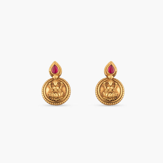 Reeva Coin Silver Stud Earrings