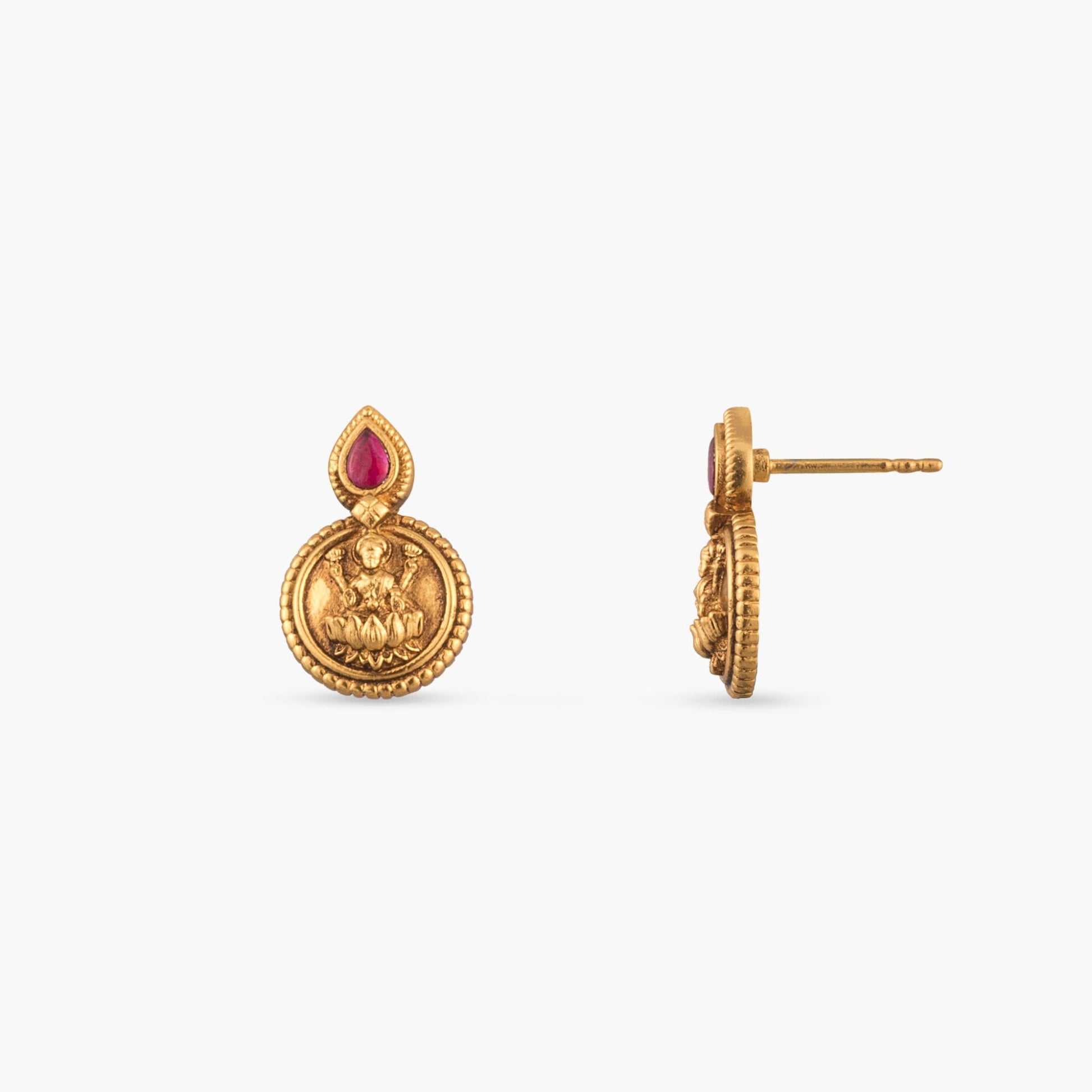 Reeva Coin Silver Stud Earrings