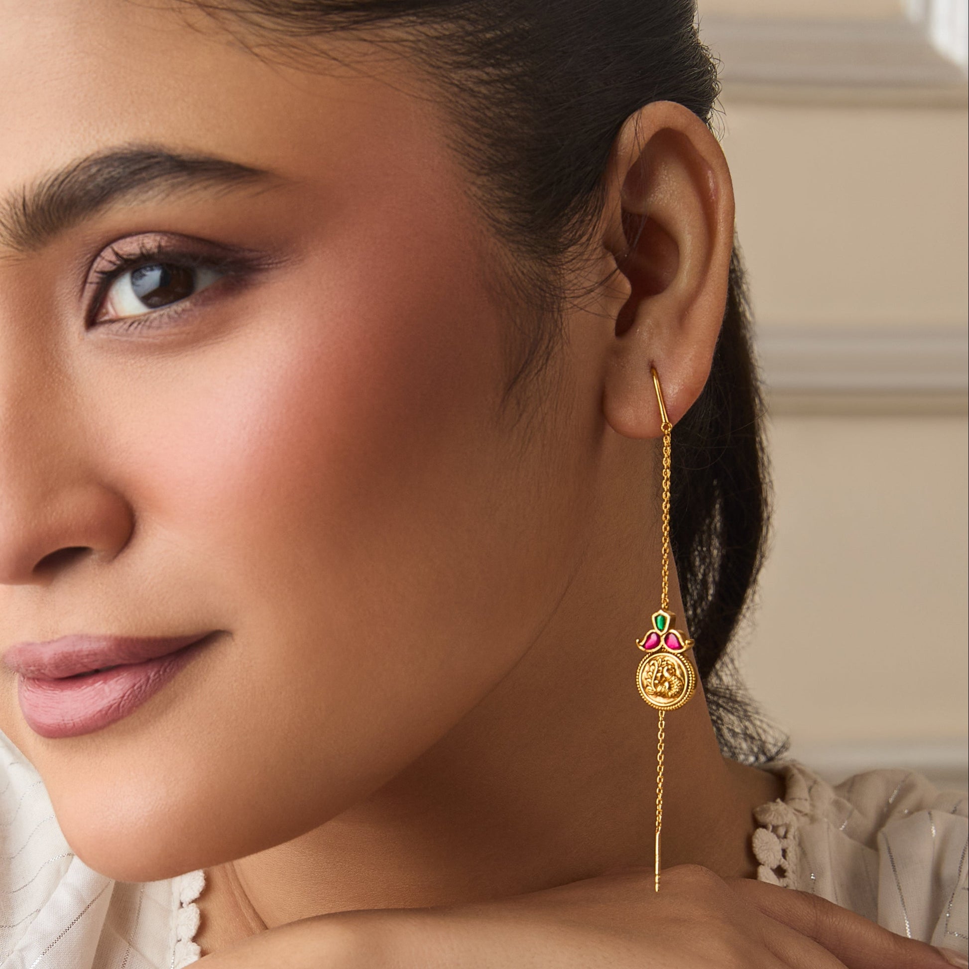 Nyra Silver Threader Earrings