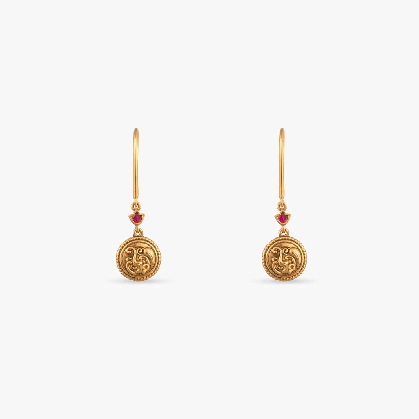 Ahana Coin Silver Drop Earrings