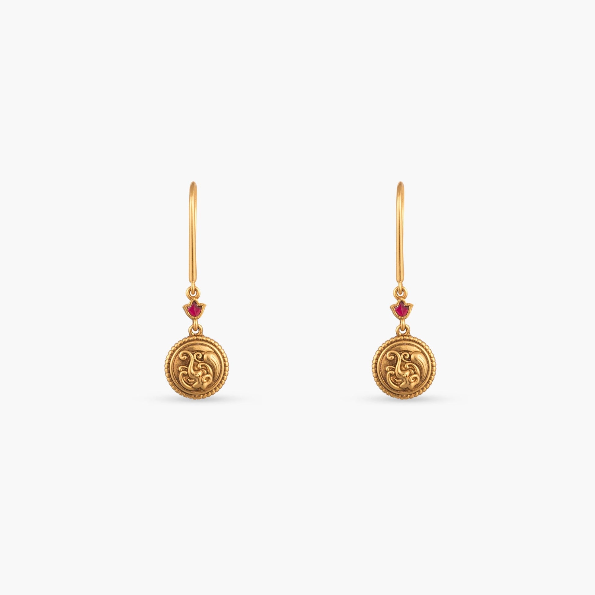 Ahana Coin Silver Drop Earrings