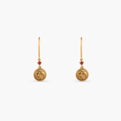 Ahana Coin Silver Drop Earrings