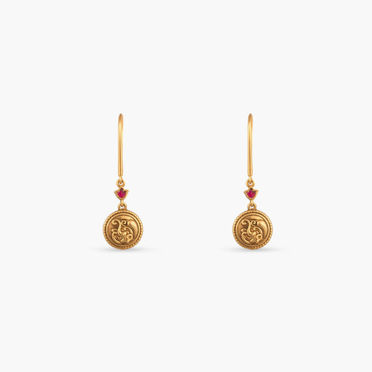 Ahana Coin Silver Drop Earrings
