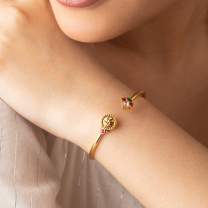 Kaveri Coin Multi-Stone Silver Bracelet