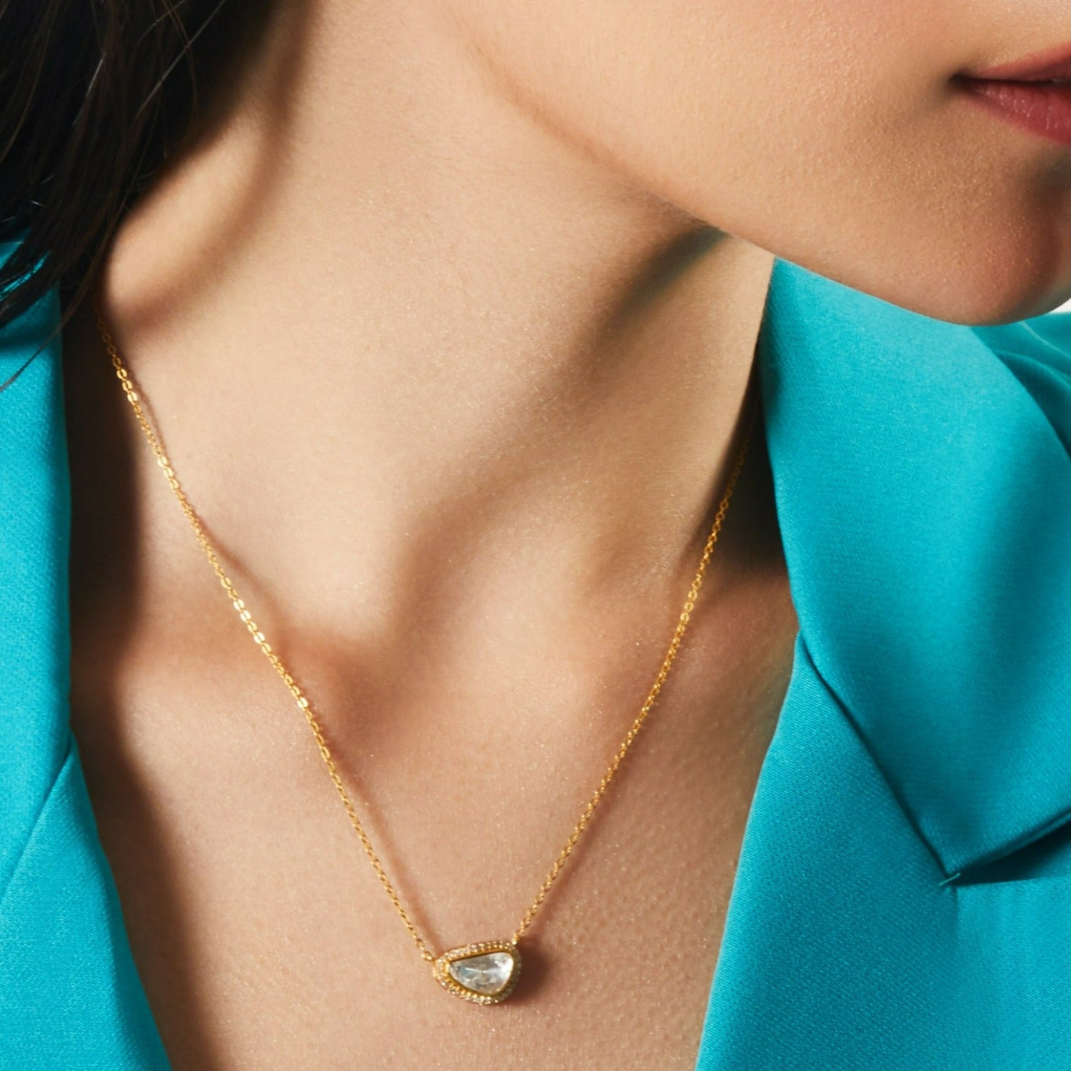 Halo Charm MOISSANITE SILVER MANGALSUTRA NECKLACE