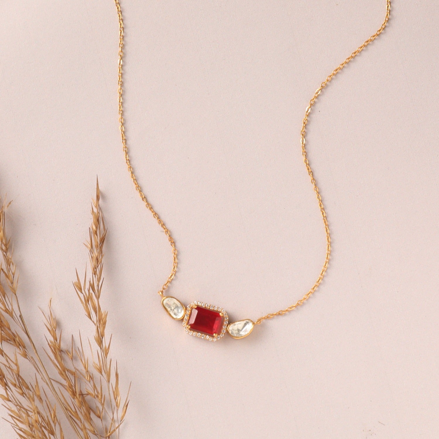 RED RUBY NECKLACE | Rebekajewelry
