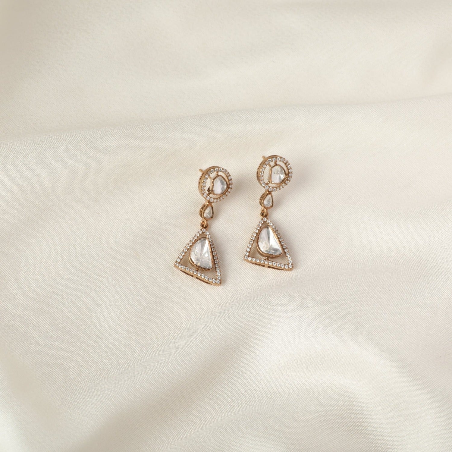 Simple Moissanite Silver Drop Earrings