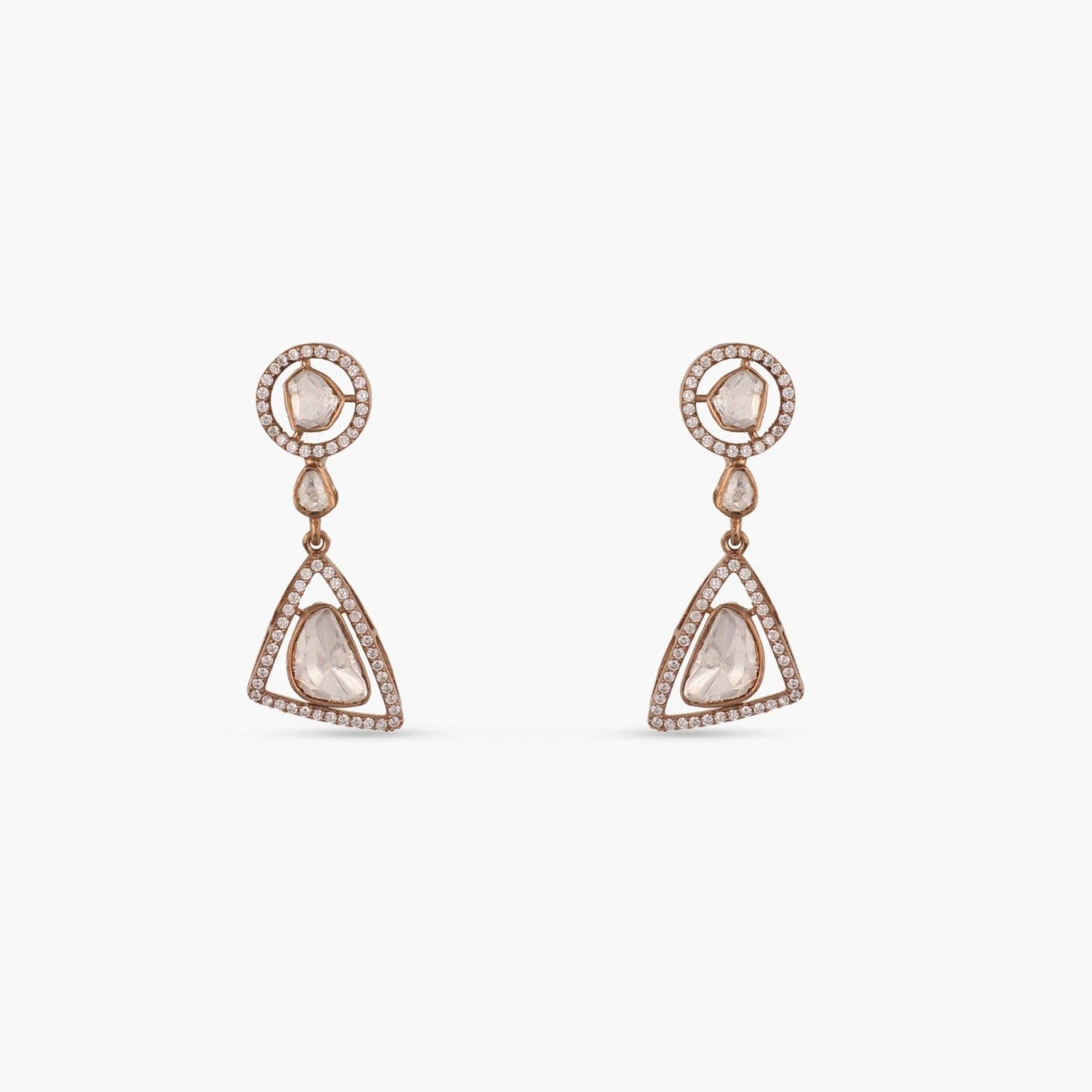 Simple Moissanite Silver Drop Earrings