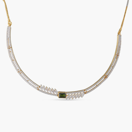 Fern CZ Silver Necklace