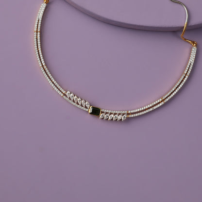 Fern CZ Silver Necklace