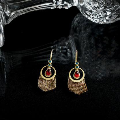Fringe Celeste Gold Plated Silver Drop Earrings