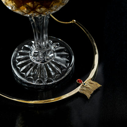 Fringe Fiesta Gold Plated Silver Hasli Necklace
