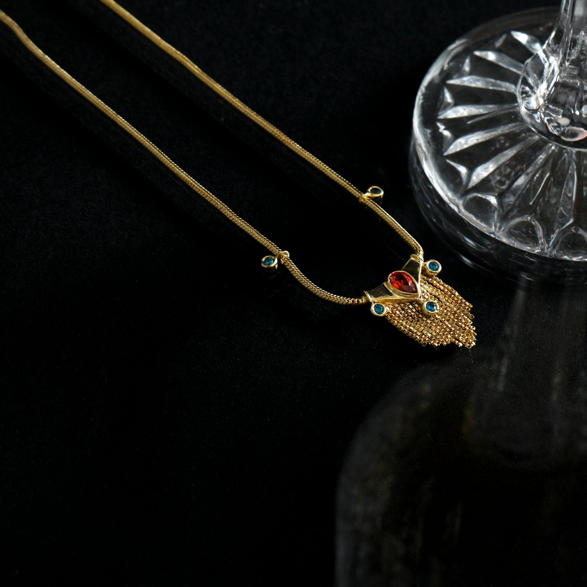 Fringe Radiance Gold Plated Silver Necklace