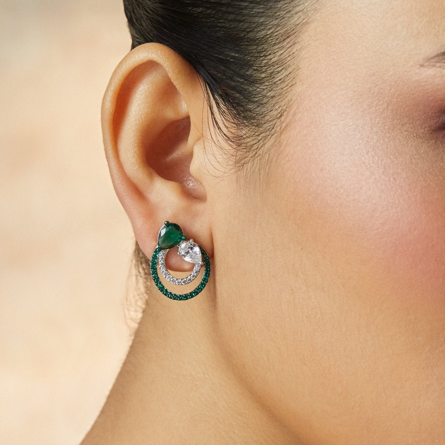 Emeraude Enchanted Silver Earrings 