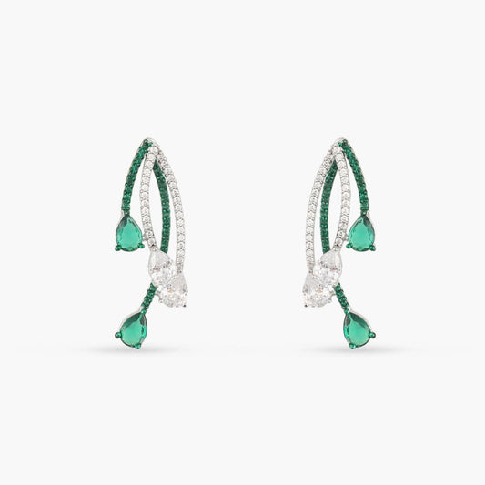 Emeraude Radiant Silver Earrings